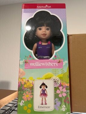 American Girl Emerson WellieWishers Doll in Purple Outfit